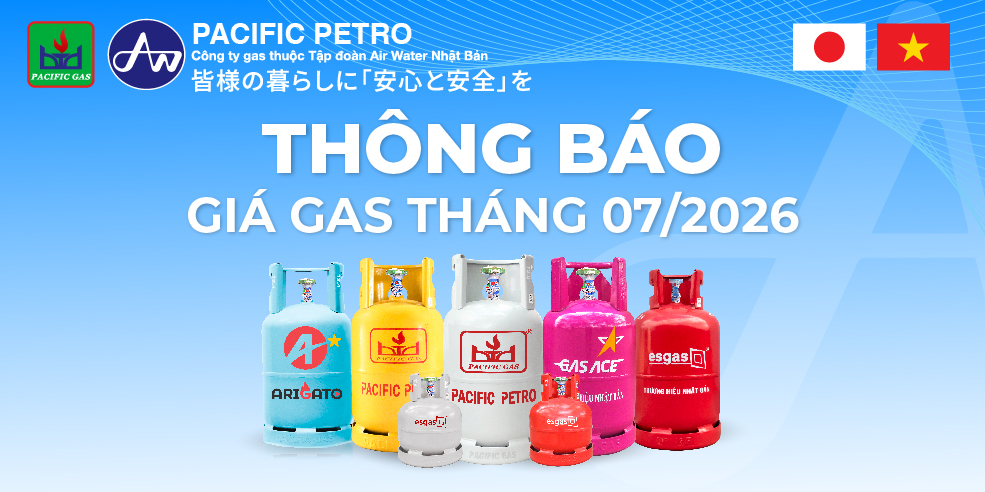 Thông báo giá gas tháng 7/2026