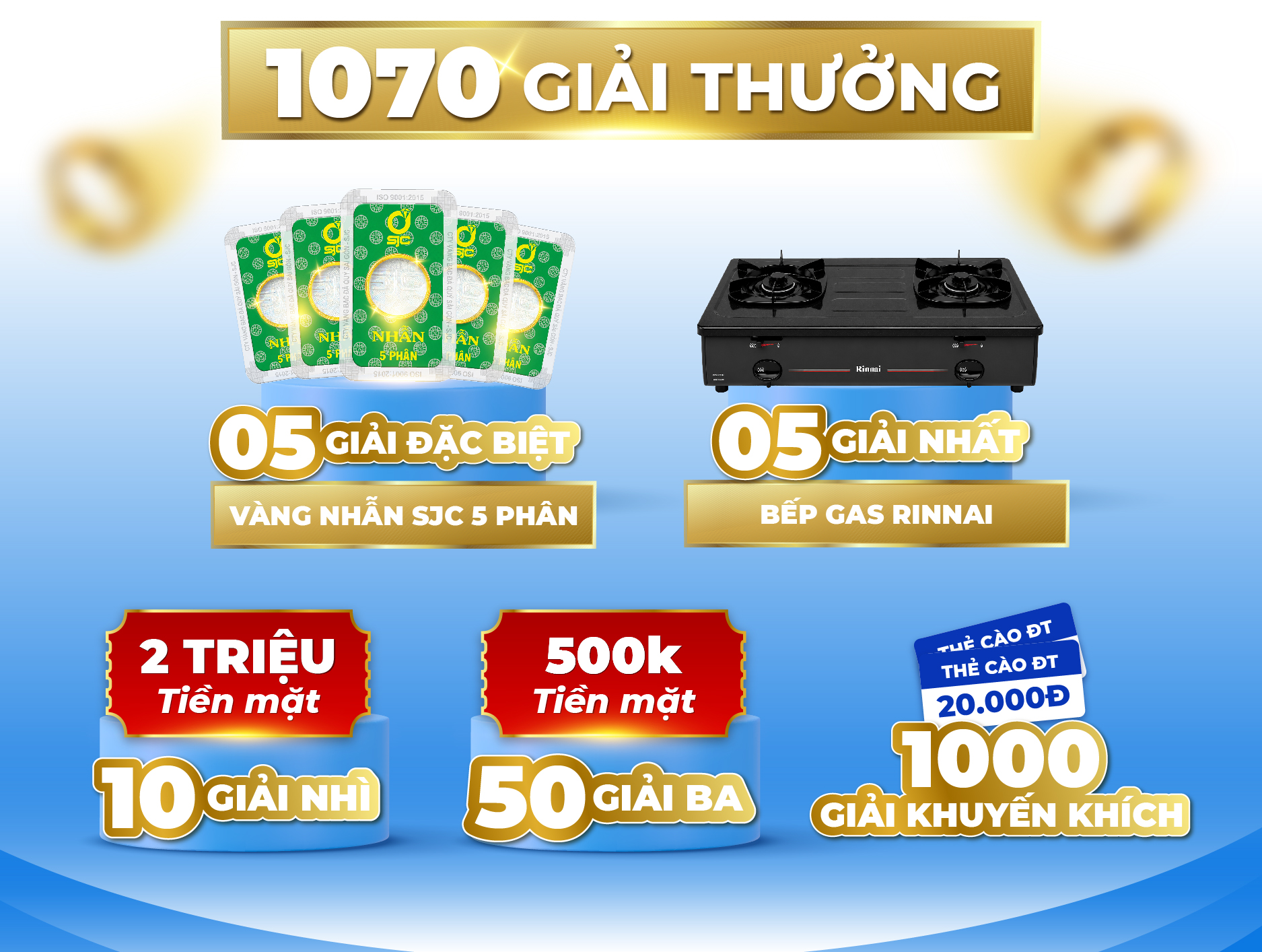 Cơ cấu 1070 giải thưởng chương trình tri ân khách hàng Pacific Petro