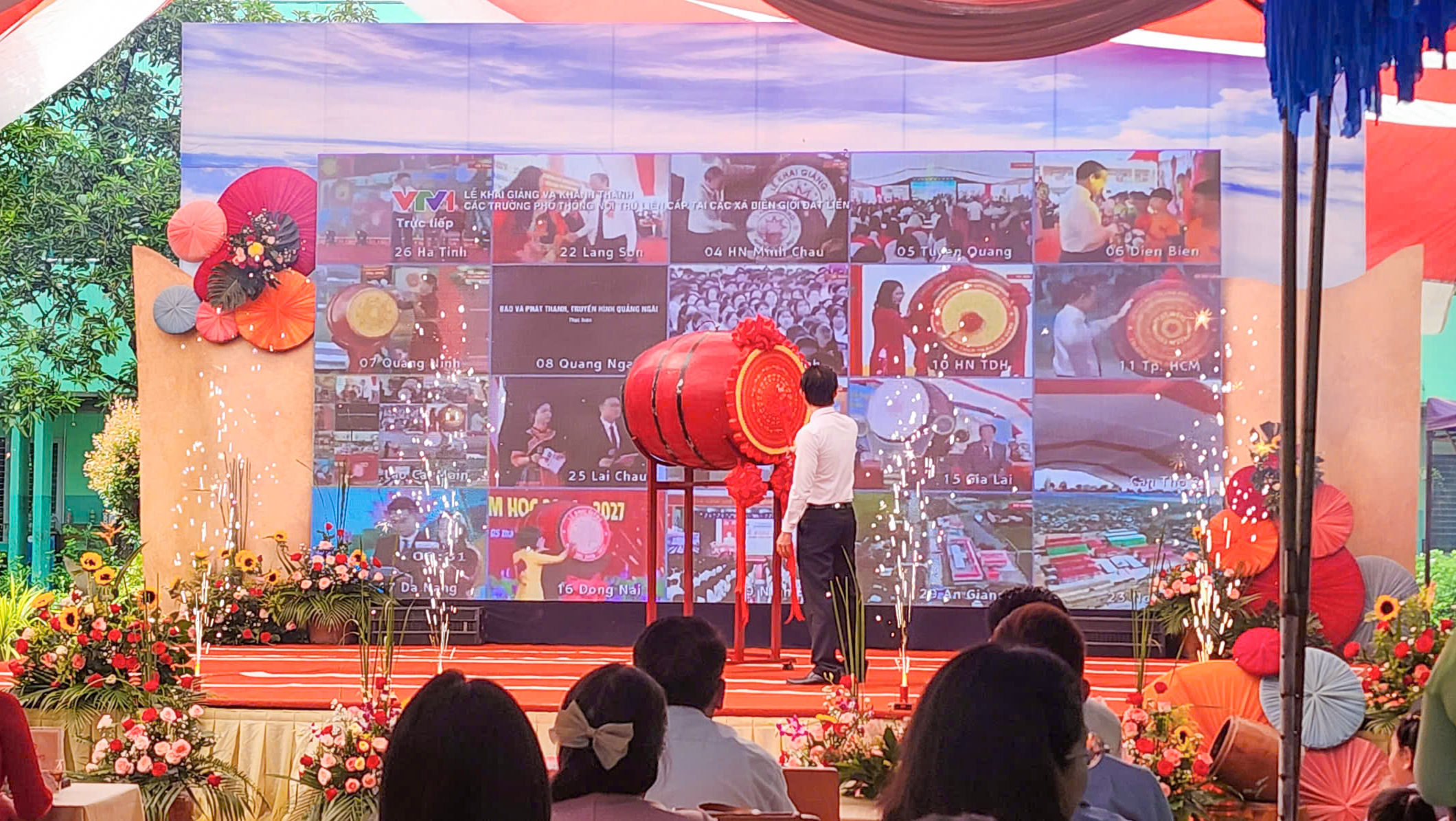 Đánh trống khai giảng năm học 2026 - 2027 tại trường tiểu học An Điền