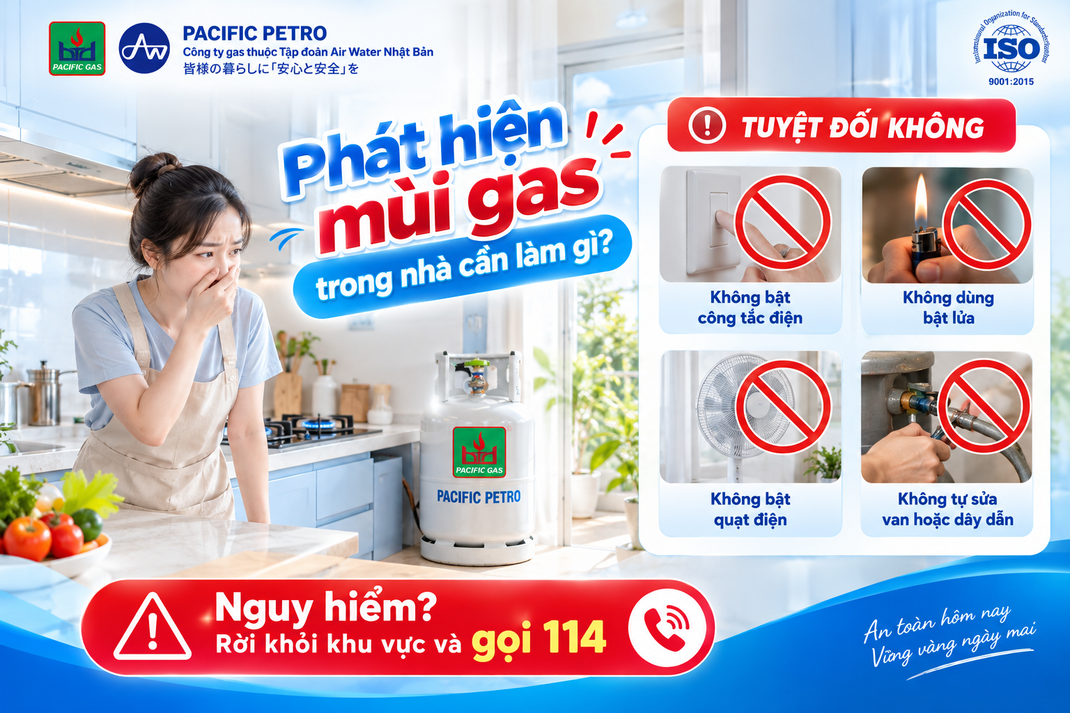 Những hành động cần tránh khi nghi ngờ rò rỉ khí gas trong nhà